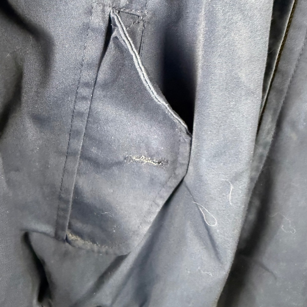 Izod Lacoste Jacket Mens L Navy Blue Harrington Plaid Lined Vintage Bomber Zip - Picture 5 of 9